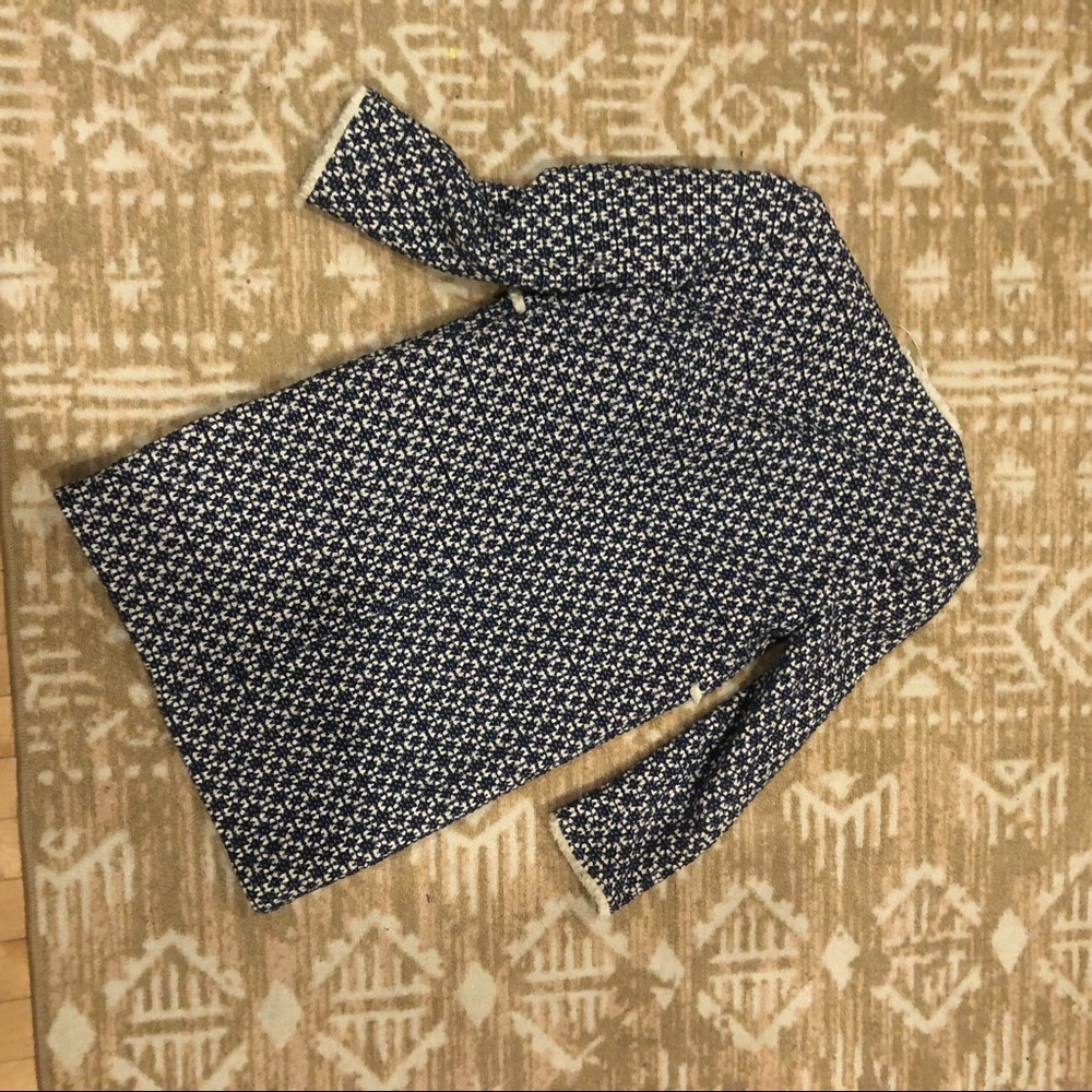 Zara tweed blue white coat sz xs - Picture 7 of 9